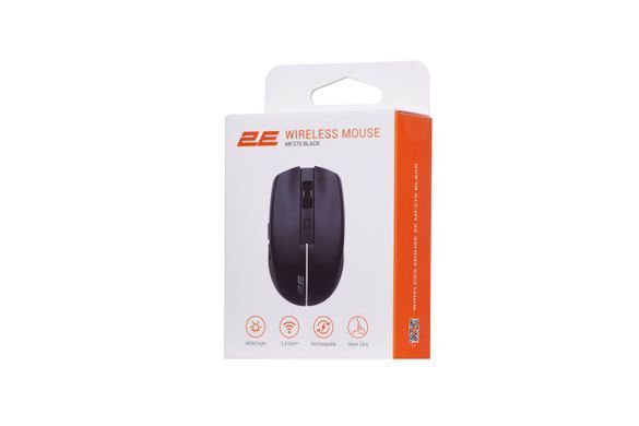 2E Миша MF270 Silent Rechargeable WL Black (360388) 2E-MF270WBK фото