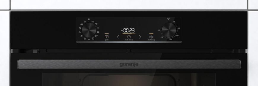 Gorenje Духова шафа електрична, 77л, A+, пара, дисплей, піроліз, чорний (367259) BPS6737E07B фото