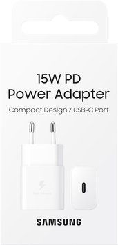 Зарядний пристрій мережевий Samsung 15Вт USB-С, білий
