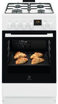 Electrolux Плита комбинированная, 57л, 50x60см, дисплей, конвекция, белый LKK540232W фото