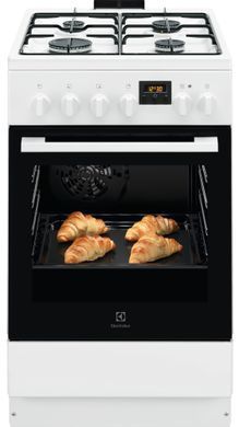 Electrolux Плита комбінована, 57л, 50x60см, дисплей, конвекція, білий (382771) LKK540232W фото