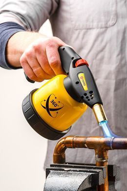 Паяльна лампа TOPEX 44E140 газова, 1350&deg;C, металевий корпус, п'єзопідпал