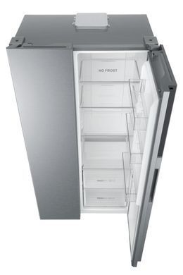 Haier Холодильник SBS, 177.5x90.8х64.7, холод.отд.-337л, мороз.отд.-177л, 2дв., А++, NF, инв., дисплей, cеребристый HSR3918ENPG фото