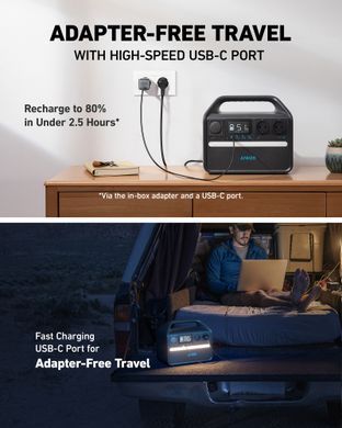 Зарядна станція ANKER 535 PowerHouse - 512Wh/AC 500W/60W 1xPD/3xUSB/1xCar/MPPT A1751311 фото