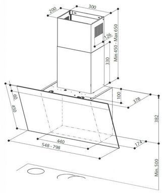 Faber Витяжка купольна, 55см, 1202м3г, Daisy + Bk A55, чорний (365669) 330.0612.373 фото
