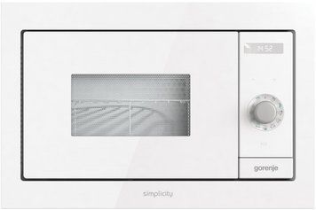 Gorenje Микроволновая печь встраиваемая Simplicity, 23л, мех. управл., 900Вт, гриль, дисплей, белый BM235G1SYW фото