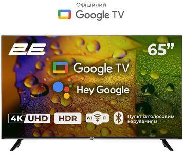 Телевизор 65" 2E LED 4K 60Hz Smart Google TV Black 2E-65A07K фото