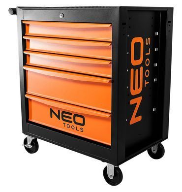 Візок для інструменту NEO TOOLS 84-214, із замком, гумове покриття, 5 ящиків 84-214 фото