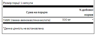 GABA 500 mg, Swanson, 100 caps ГАМК (GABA) Swanson 500 мг &mdash; Для сну