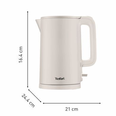 Tefal Електрочайник Thermo Protect, 1.5л, пластик, нержавіюча сталь, бежевий (384102) KO140BE0 фото