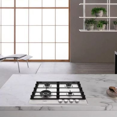 Whirlpool Варочная поверхность газовая, 60см, чугун, конфорка с двойным рядом пламени, нерж GMWL628/IXLEE фото
