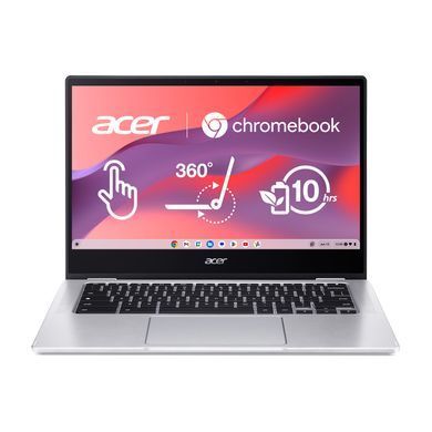 Acer Ноутбук Chromebook Spin CP314-1HN 14" FHD IPS, Intel C N4500, 8GB, F128GB, UMA, ChromeOS, сріблястий (373208) NX.AZ3EU.002 фото