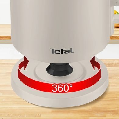 Tefal Електрочайник Thermo Protect, 1.5л, пластик, нержавіюча сталь, бежевий (384102) KO140BE0 фото