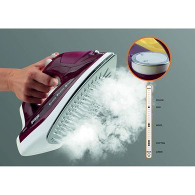 Gorenje Утюг безпроводной , 2200Вт, 270мл, паровой удар -210гр, постоянный пар - 25гр, база для зарядки, автовыкл., керам. подошва, бардовый SICH2200RBC фото