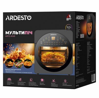 Мультипечь ARDESTO 1700Вт, объем-14.5л, сенсорное управление, 50-220&deg;C, нержав.сталь/пластик, серо-черный (376975) AIFO-A145 фото