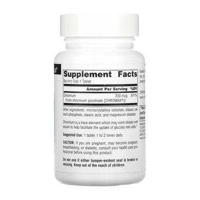 Chromium Picolinate 200 mcg, Yeast Free - 240 tabs Source Naturals