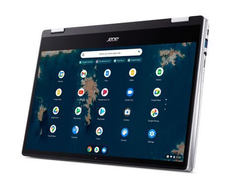 Acer Ноутбук Chromebook Spin CP314-1HN 14" FHD IPS, Intel C N4500, 8GB, F128GB, UMA, ChromeOS, сріблястий (373208) NX.AZ3EU.002 фото