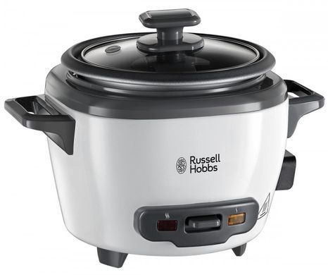 Russell Hobbs Рисоварка, 200Вт, чаша-0,7л, механічне керування, знімна кришка, нерж. сталь, чорно-біла (332942) 27020-56 фото