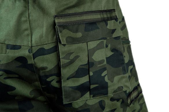 Рабочие шорты камуфляжные NEO 81-271, Camo, с эластичным поясом и карманами.