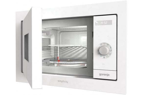 Gorenje Мікрохвильова піч вбудовувана Simplicity, 23л, міх. управл., 900Вт, гриль, дисплей, білий (373330) BM235G1SYW фото