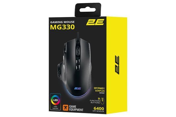 2E Gaming Миша MG330 RGB USB Black (318517) 2E-MG330UB фото