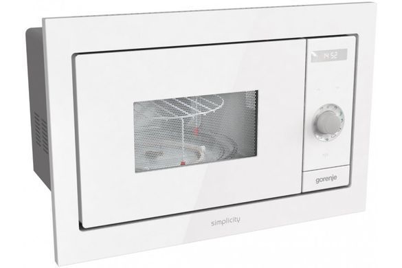 Gorenje Мікрохвильова піч вбудовувана Simplicity, 23л, міх. управл., 900Вт, гриль, дисплей, білий (373330) BM235G1SYW фото