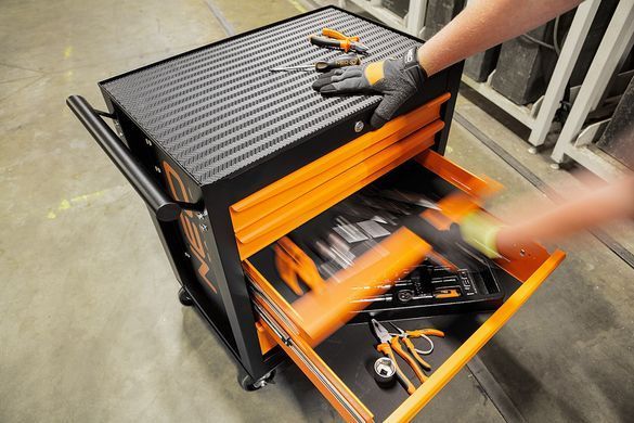 Візок для інструменту NEO TOOLS 84-214, із замком, гумове покриття, 5 ящиків 84-214 фото