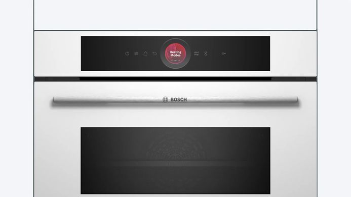 Bosch Духовой шкаф электрический компактный, 45л, A, дисплей, конвекция, ф-ция СВЧ, белый CMG7241W1 фото