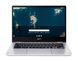 Acer Ноутбук Chromebook Spin CP314-1HN 14" FHD IPS, Intel C N4500, 8GB, F128GB, UMA, ChromeOS, сріблястий (373208) NX.AZ3EU.002