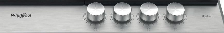 Whirlpool Варочная поверхность газовая, 60см, чугун, конфорка с двойным рядом пламени, нерж GMWL628/IXLEE фото