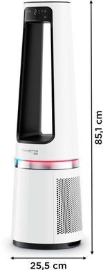 Rowenta Очиститель воздуха вен-тор+об-тель ECLIPSE 3IN1, 35м2, 107м3/час, пульт ДУ, дисплей, HEPA фильтр, 12 ур. ск-сти, белый QU5060F0 фото