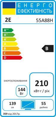 2E Телевізор 55" MiniLED 4K 60Hz Smart WebOS Black (373658) 2E-55A88H фото