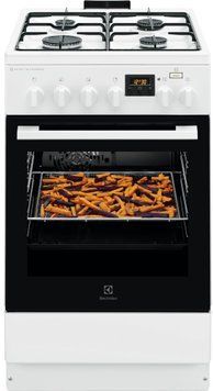 Electrolux Плита комбинированная, 58л, 50x60см, дисплей, конвекция, пар, белый LKK560232W фото