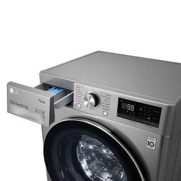 LG Стирально-сушильная машина фронтальная, 8.5(5)кг, 1200, A, 47см, дисплей, пар, инвертор, серебристый F2V5GG9T фото