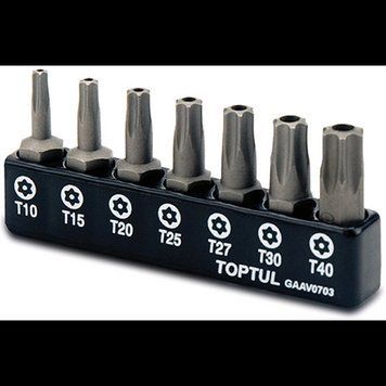 Набір біт TORX з отвором TOPTUL 1/4" 7 од. (T10-T40) GAAV0703