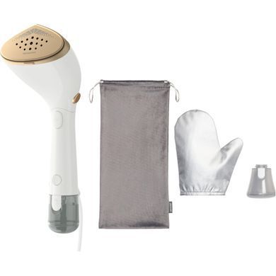 Отпариватель Philips компактный Series 7000, 1500Вт, 100 и 200мл, паровой удар -28гр, перчатка, чехол, нерж. сталь, белый STH7030/10 фото