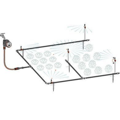 Комплект для полива Gardena Micro-Drip-System клумб и грядок площадью до 60 м2. 13450-20.000.00 фото