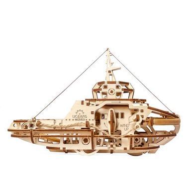 Деревянный механический 3D конструктор Ugears Буксир (70078) dt_93597 фото