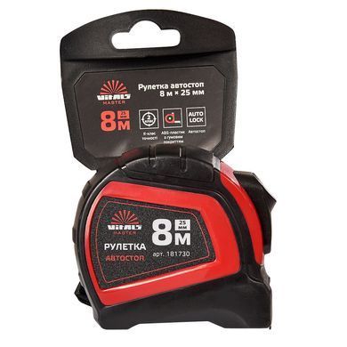 Рулетка 8 м&times;25 мм автостоп Vitals Master V181730 фото