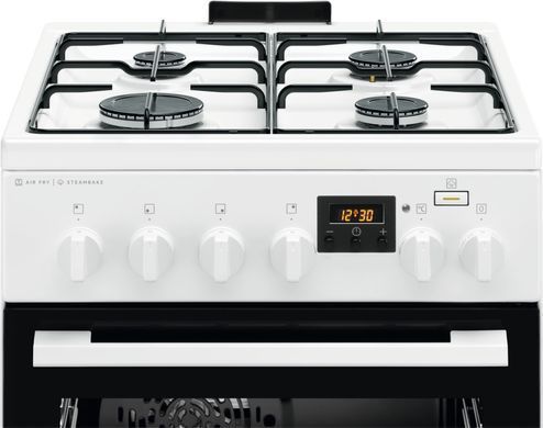 Electrolux Плита комбинированная, 58л, 50x60см, дисплей, конвекция, пар, белый LKK560232W фото