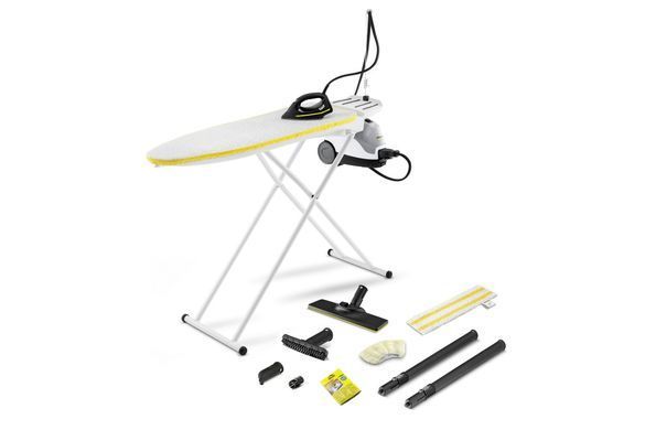 Karcher Пароочиститель SI 4 EasyFix Iron, 2000Вт, 800мл, 3.5Бар, глад.доска, утюг, швабра, белый 1.512-637.0 фото