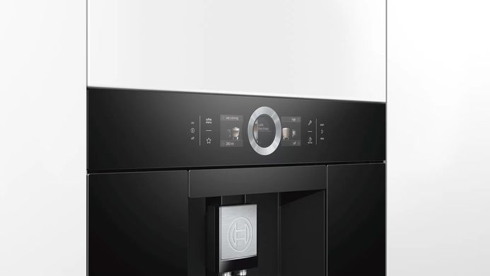 Bosch Кавомашина вбудовувана, 2.4л, зерно+мелена, автомат.капуч, LED-дисплей, авторецептів -8, чорний (366640) CTL636EB6 фото