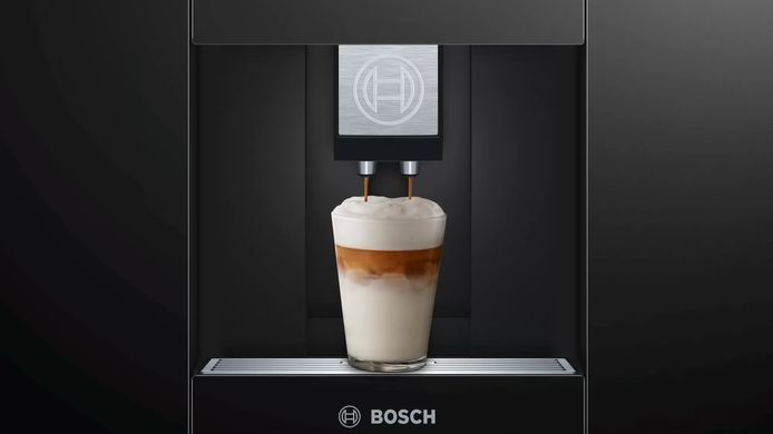Bosch Кавомашина вбудовувана, 2.4л, зерно+мелена, автомат.капуч, LED-дисплей, авторецептів -8, чорний (366640) CTL636EB6 фото