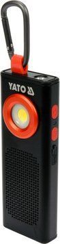 Ліхтар світлодіодний акумул. YATO Li-Po 3.7 В, 2000 mАГод, 500 Lm, динамік 3W Bluetooth(DW) YT-08557 фото