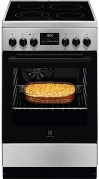 Electrolux Плита электрическая стеклокерамическая, 57л, 50x60см, дисплей, конвекция, нерж LKR540266X фото
