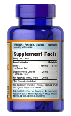 Вітамін C з біофлавоноїдами та шипшиною Puritan's Pride (Vitamin C with bioflavonoids & rose hips) 1000 мг
