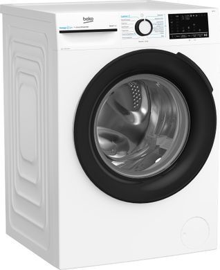 Beko Пральна машина фронтальна, 8кг, 1400, A+++, 55см, дисплей, інвертор, пара, білий (383368) BM3WFSU48435WB фото