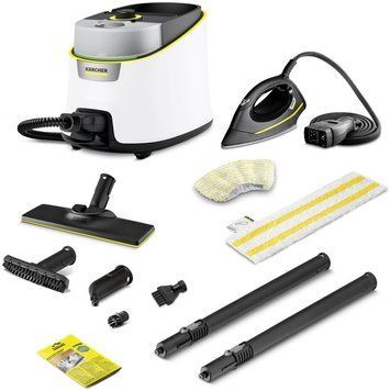 Karcher Пароочиститель SC 4 Deluxe Iron, 2200Вт, 1300мл, 4Бар, утюг, швабра, белый 1.513-462.0 фото