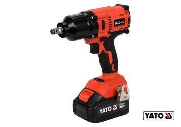 Гайковерт ударный аккумуляторный бесщеточный YATO: квадрат-1/2", 700 Нм, Li-Ion 18В, 3 Агод+кейс YT-82806 фото