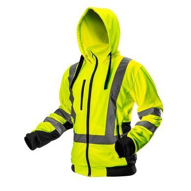 Рабочая кофта Neo Tools 81-745 сигнальная с флисом и капюшоном, видимость днем ​​и ночью XXL